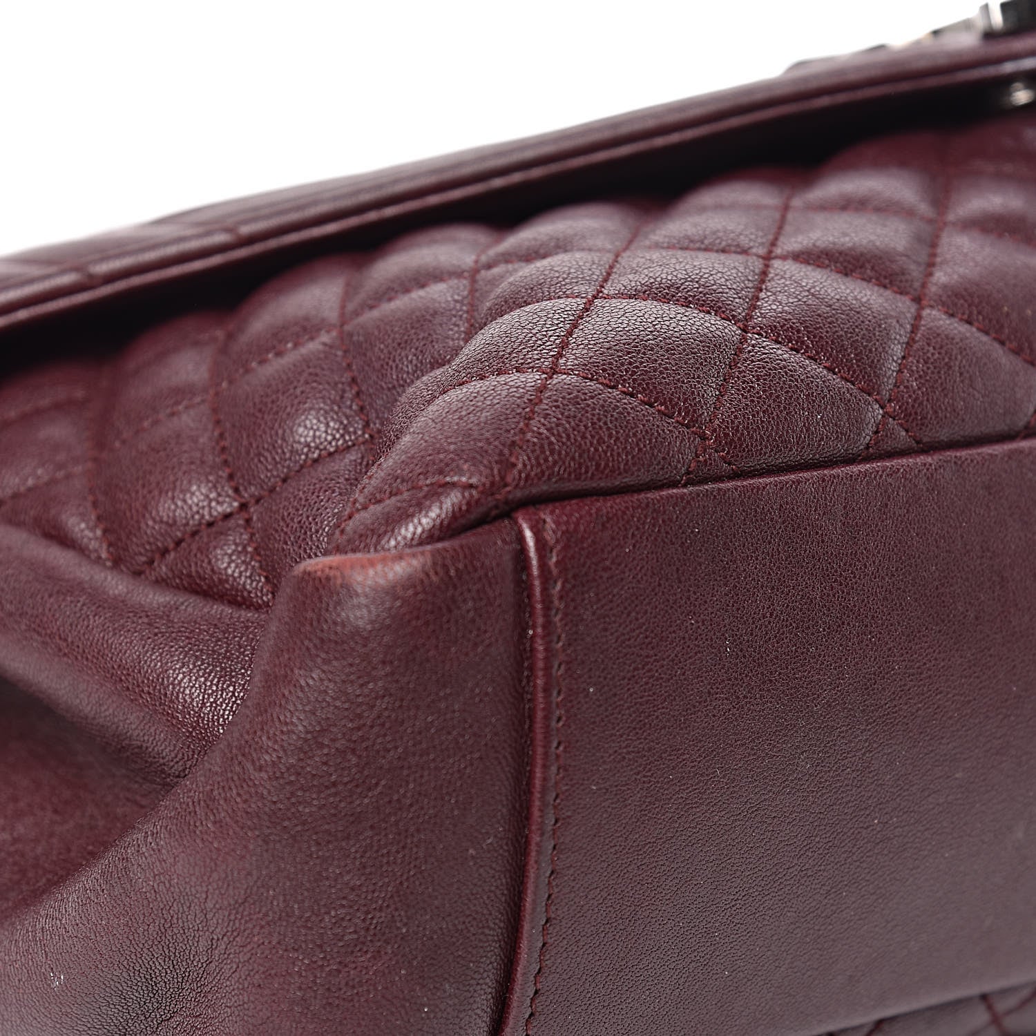 Saint Laurent Calfskin Mixed Matelasse Triquilt Large Monogram Envelope Satchel Bordeaux 28 of 34