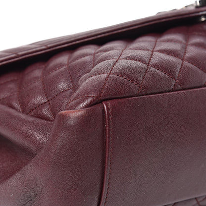 Saint Laurent Calfskin Mixed Matelasse Triquilt Large Monogram Envelope Satchel Bordeaux 28 of 34