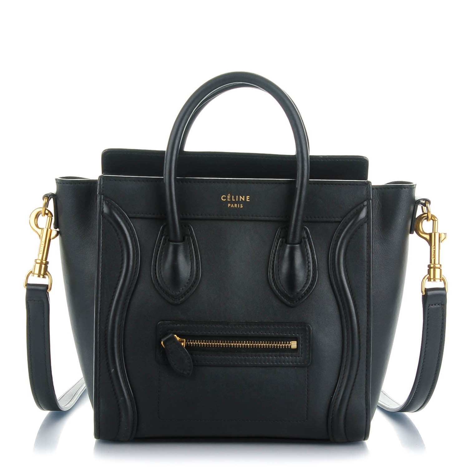 Celine Smooth Calfskin Nano Luggage Black 1 of 8