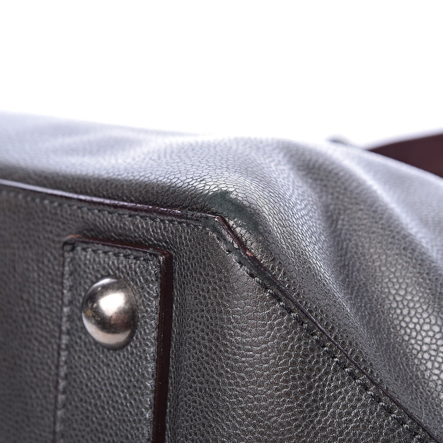 Metallic Caviar Mademoiselle Lock Cerf Shopper Tote Silver