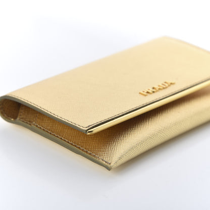 Prada Saffiano Metal Bar Flap Wallet Platino 6 of 10
