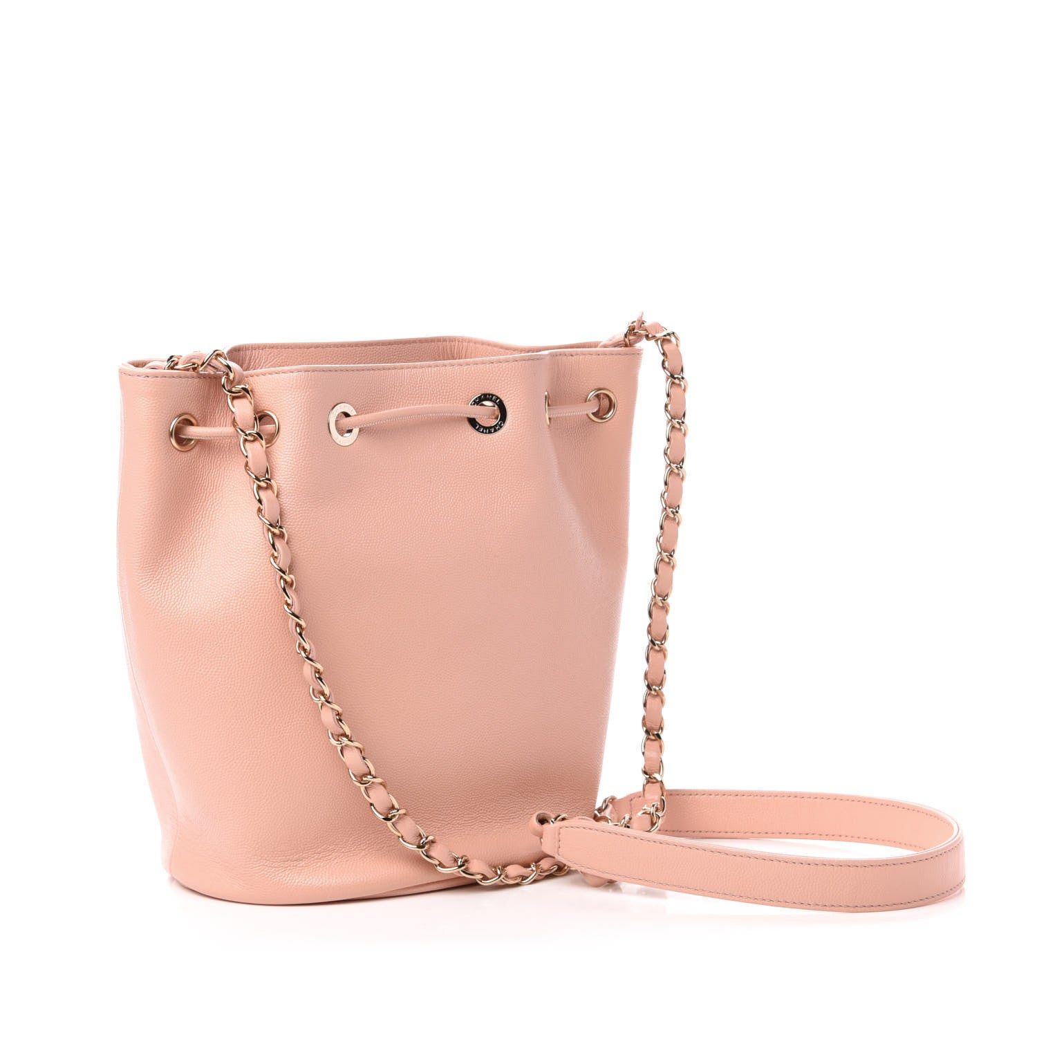 Chanel Caviar Deauville Drawstring Bucket Bag Light Pink 3 of 10