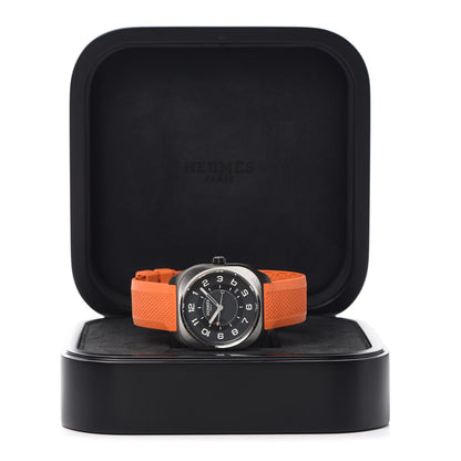 Hermes DLC Coated Titanium Rubber 39mm H08 Automatic Watch Orange 6 of 6