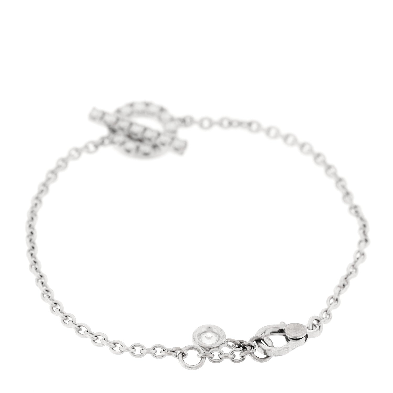 Hermes 18K White Gold Diamond Finesse Bracelet XS 2 of 4