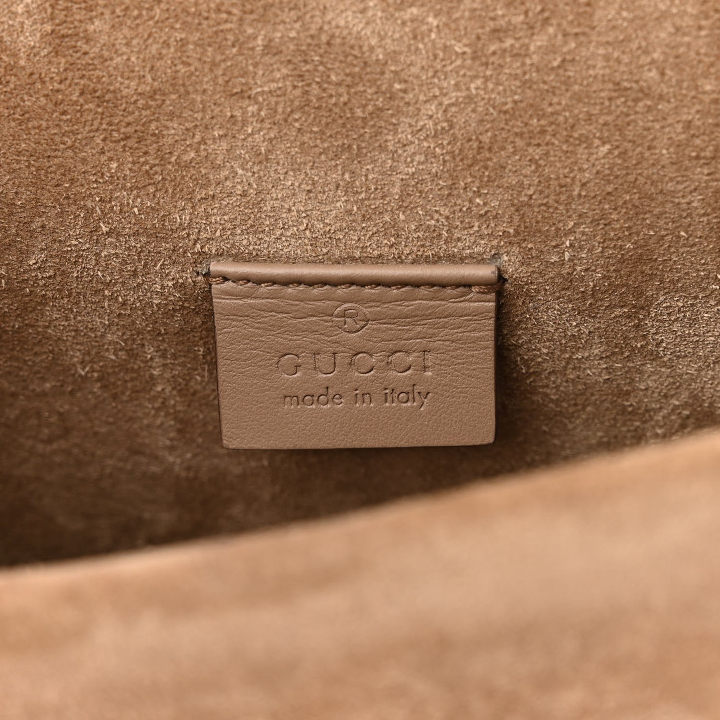 GG Supreme Monogram Suede Crystal Small Dionysus Shoulder Bag Beige Ebony Taupe