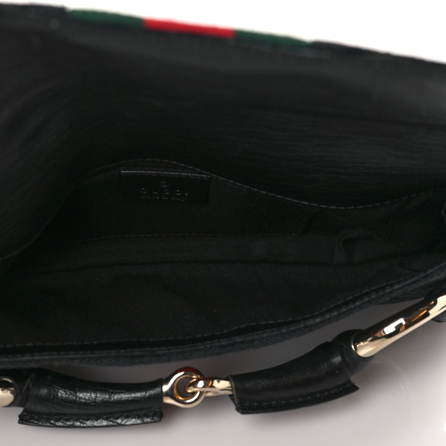 Monogram Web Horsebit Chain Clutch Black