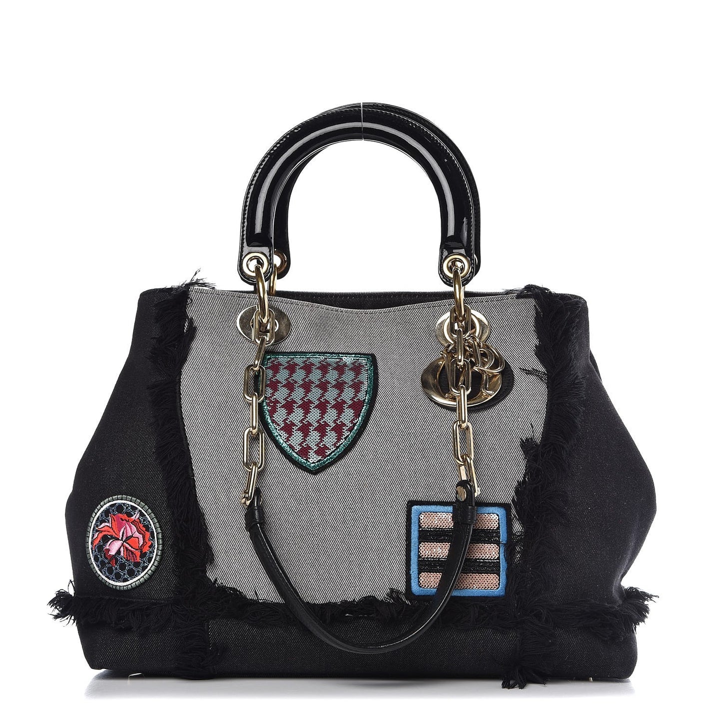Denim Dior D Light Tote Multi