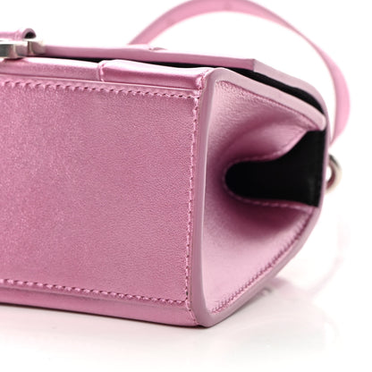 Balenciaga Metallic Shiny Calfskin Hourglass Top Handle Bag XS Pink 11 of 15