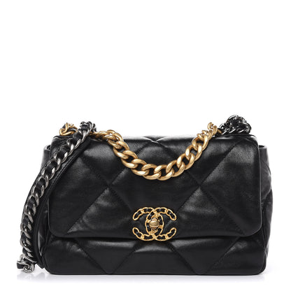 Chanel Lambskin Quilted Medium 19 Flap Black 1 of 11