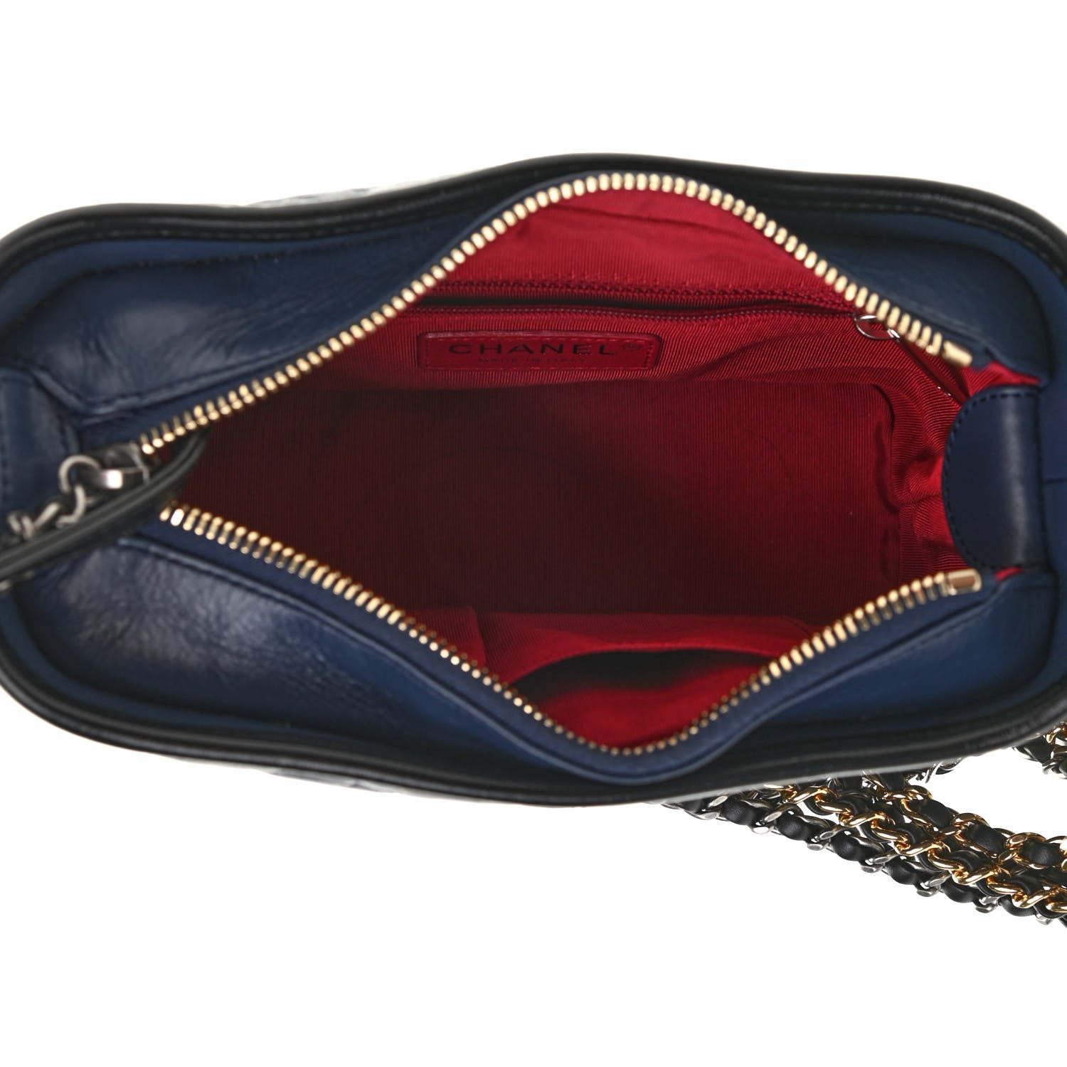 Chanel Aged Calfskin Quilted Small Gabrielle Hobo Navy Black 5 of 9