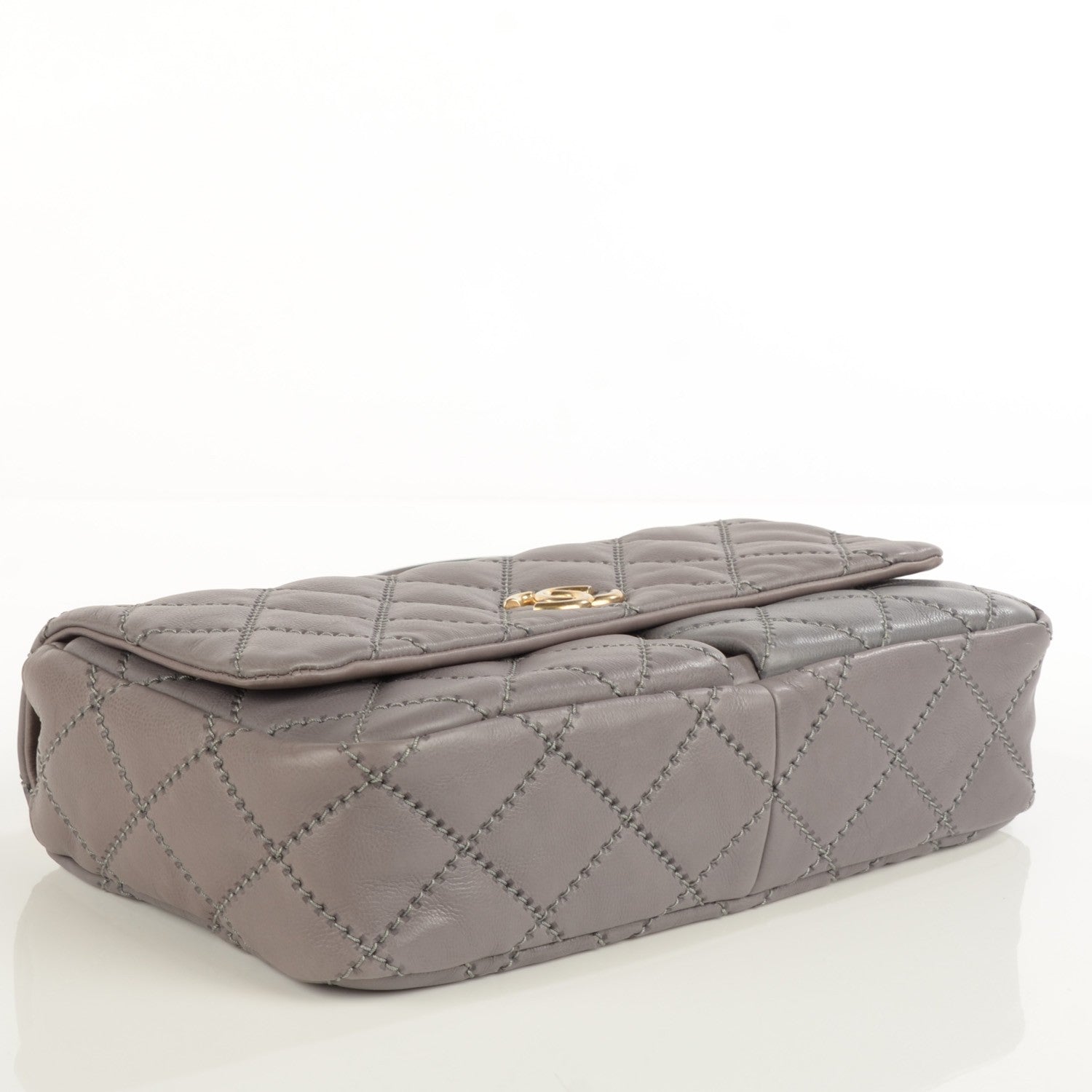Chanel Calfskin Quilted Large Retro Chain Flap Grey 4 of 8