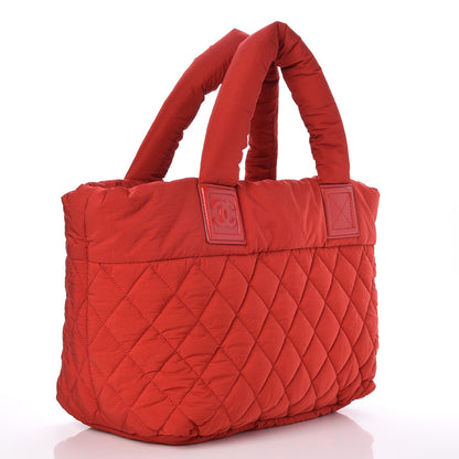 Chanel Nylon Quilted Small Coco Cocoon Tote Red 3 of 7