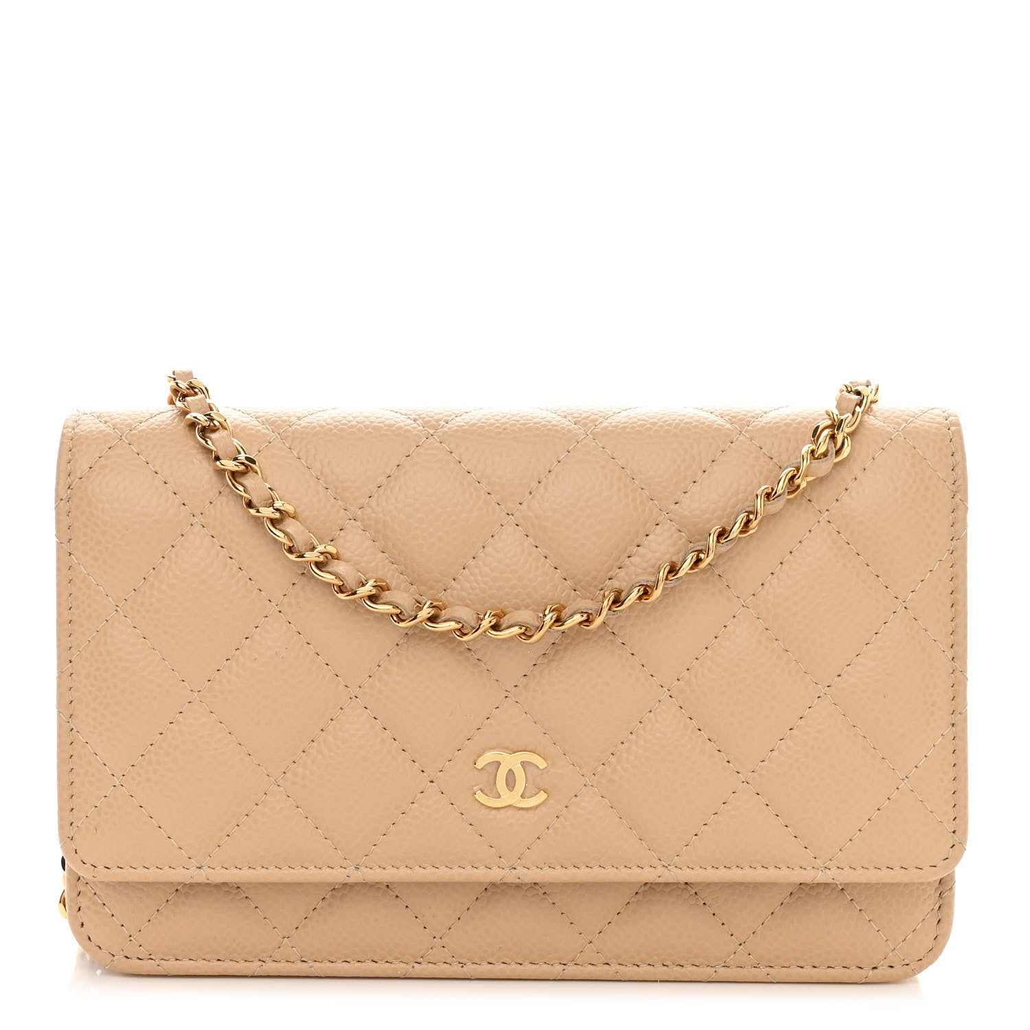 Chanel Caviar Quilted Wallet On Chain WOC Beige 1 of 13