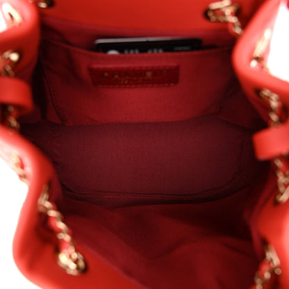 Chanel Calfskin Stitched Chain Bucket Bag Coral 5 of 10