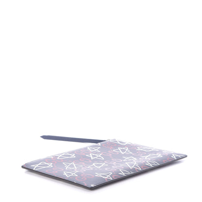 Gucci Calfskin GucciGhost Print Pouch Blue Agata Hibiscus Red 4 of 11