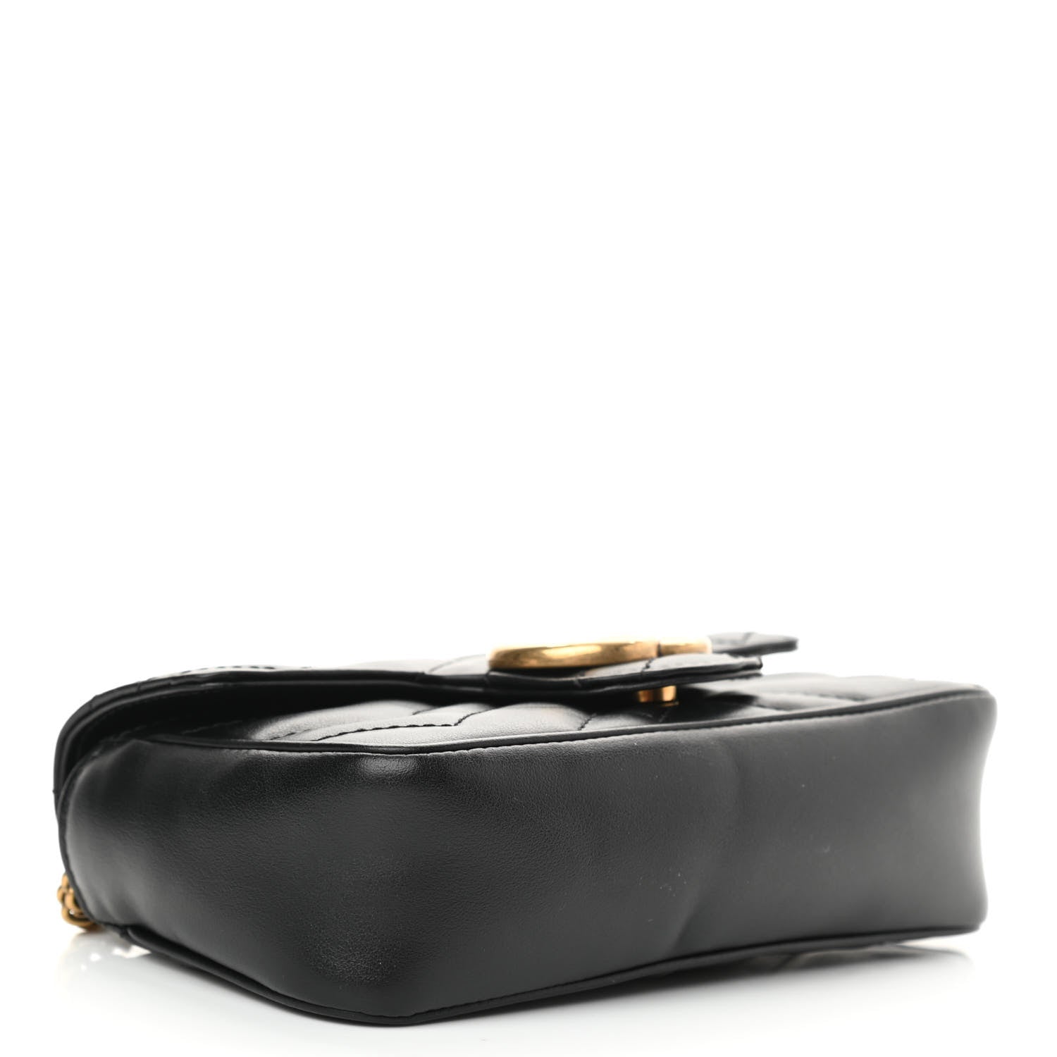 Gucci Calfskin Matelasse Super Mini GG Marmont Shoulder Bag Black 4 of 11