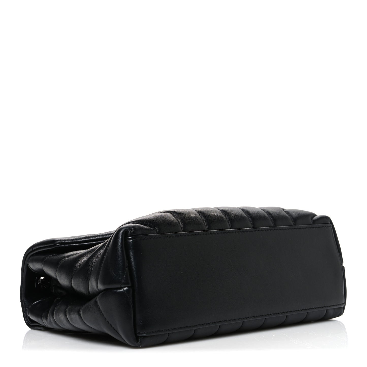 Calfskin Y Quilted Monogram Monochrome Small Loulou Chain Satchel Black