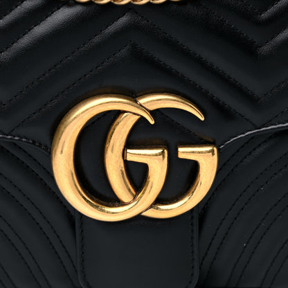 Gucci Calfskin Matelasse Medium GG Marmont Shoulder Bag Black 8 of 10