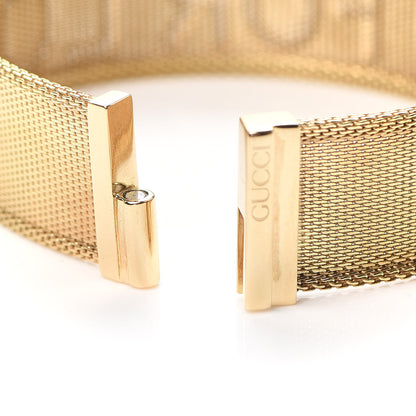 Gucci 18K Yellow Gold Mesh Love Is Blind Bracelet 6 of 8