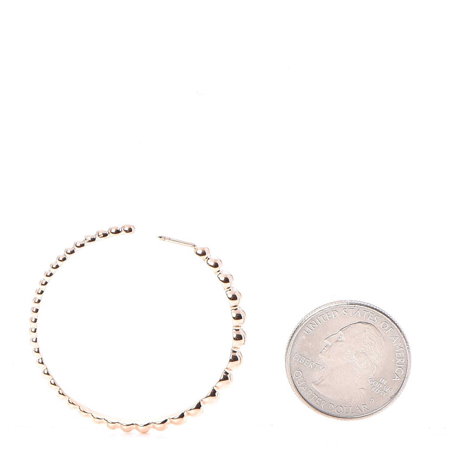 Van Cleef & Arpels 18K Rose Gold Extra Large Perlee Hoop Earrings 2 of 7