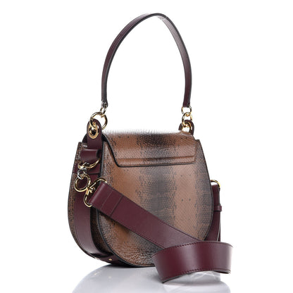 Chloe Calfskin Watersnake Embossed Large Tess Bag Coconut Brown 3 of 7