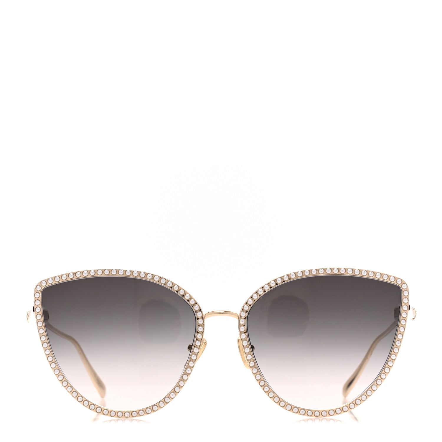 Louis Vuitton Pearl LV Cat Eye Sunglasses Z1995U Gold 2 of 8