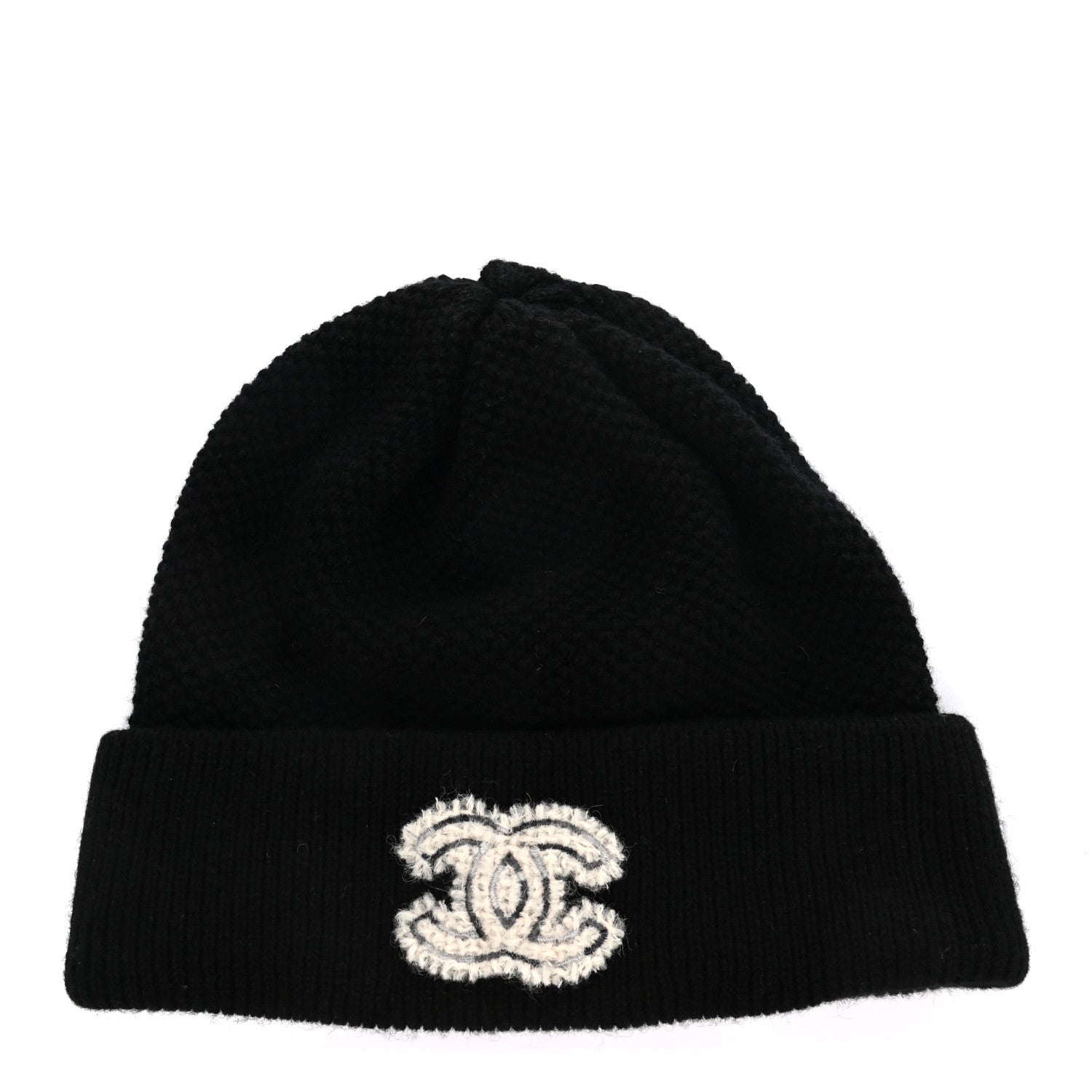 Chanel Cashmere CC Logo Beanie Hat Black 1 of 4