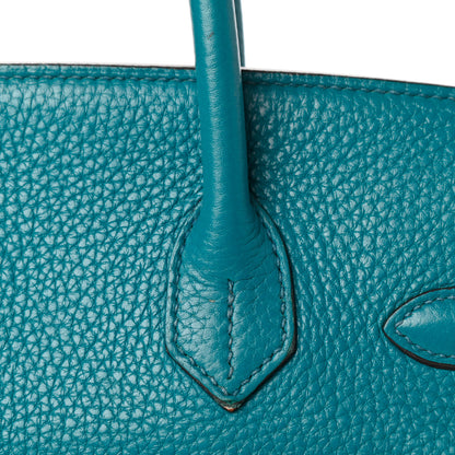 Hermes Taurillon Clemence Birkin 30 Bleu Izmir 8 of 36