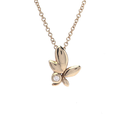 Tiffany 18K Yellow Gold Diamond Paloma Picasso Olive Leaf Pendant Necklace 4 of 6