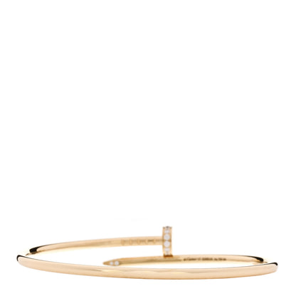 Cartier 18K Yellow Gold Diamond Small Juste Un Clou Bracelet 17 2 of 5