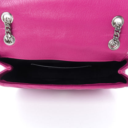 Saint Laurent Sheepskin Matelasse Medium Monogram College Punk Chain Satchel Electric Fuxia 5 of 11