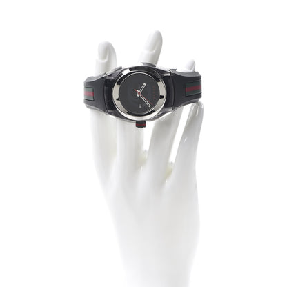 Gucci Stainless Steel Rubber 36mm Sync Web Quartz Watch Black 2 of 6