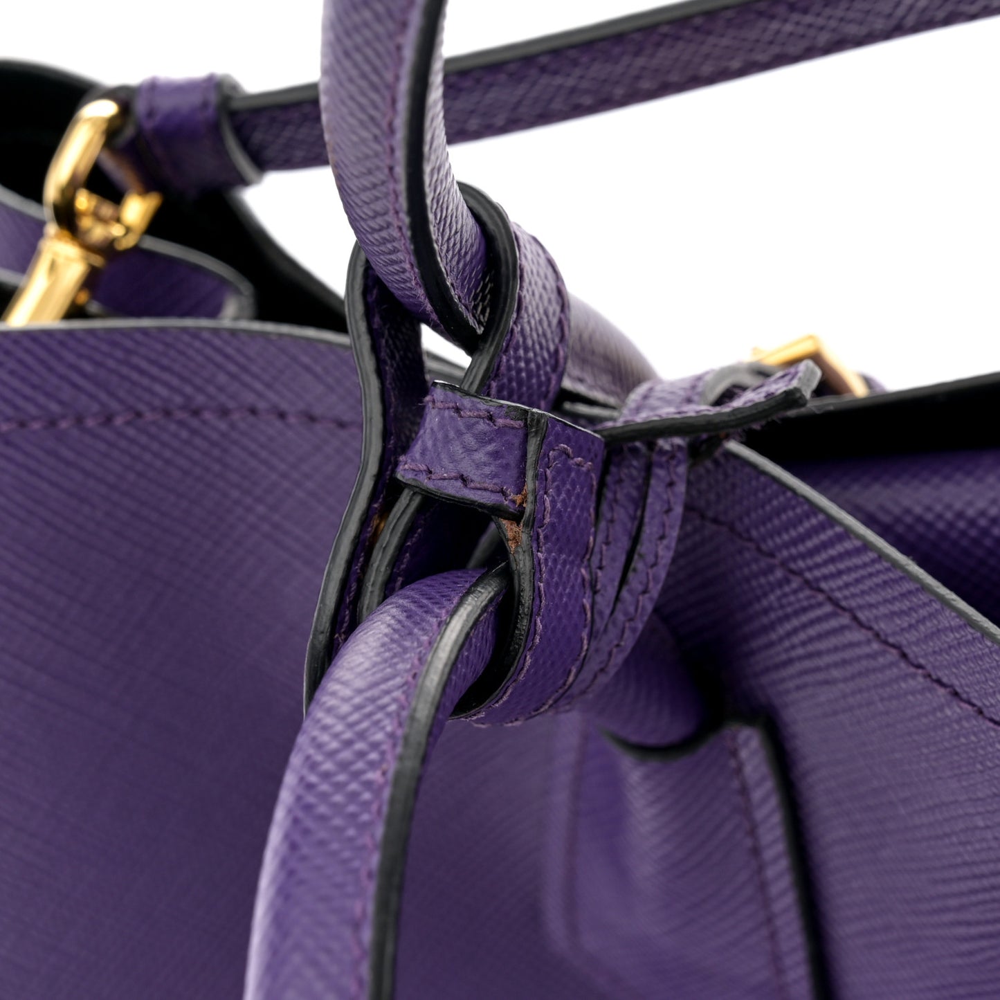 Saffiano Cuir Large Double Bag Viola Black