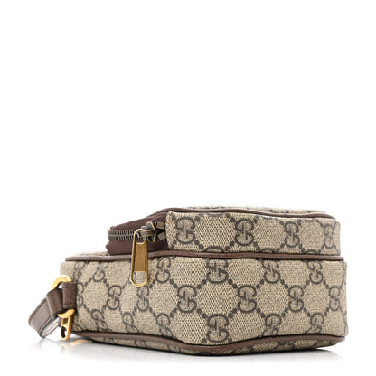 Gucci GG Supreme Monogram Mini Neo Vintage Double Zip Messenger Bag Beige New Acero Crop 4 of 11