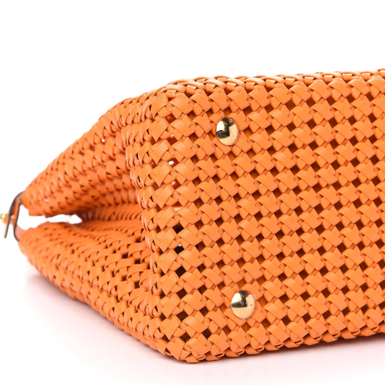 Fendi Nappa Woven Large Peekaboo Iconic Satchel Clementine 8 of 9