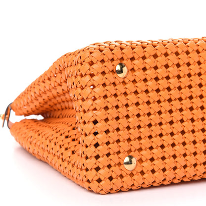 Fendi Nappa Woven Large Peekaboo Iconic Satchel Clementine 8 of 9