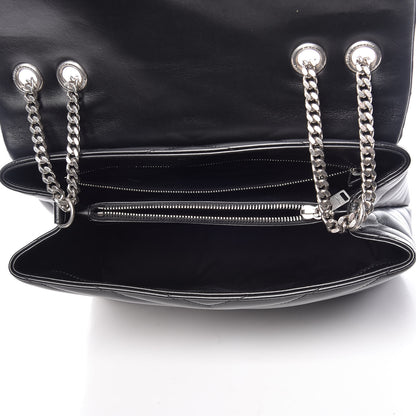 Saint Laurent Calfskin Y Quilted Monogram Medium Loulou Chain Satchel Black 5 of 9