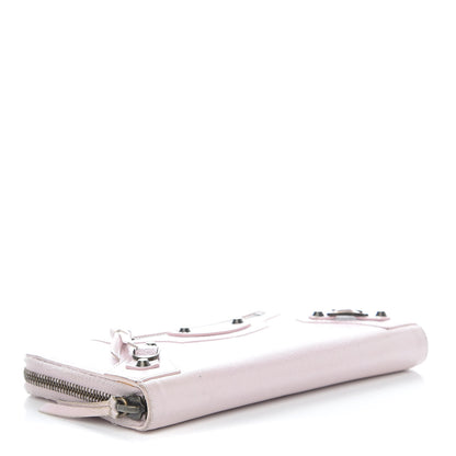 Balenciaga Agneau Classic Hardware Continental Zip Around Wallet Rose Poudre 4 of 15