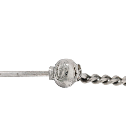 Chanel Baguette Crystal CC Drop Earrings Silver 4 of 4