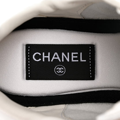 Chanel Suede Calfskin Quilted Sneakers 38 White 9 of 11
