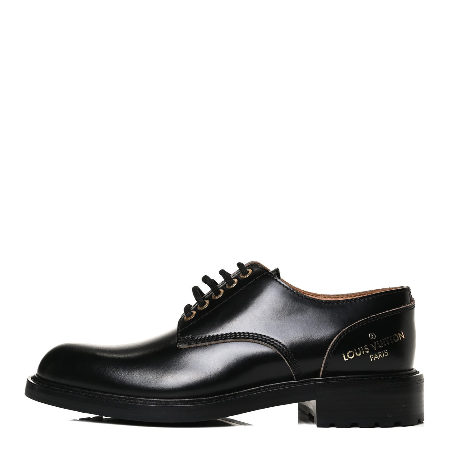 Calfskin Mens Derby Shoes 7.5 Black