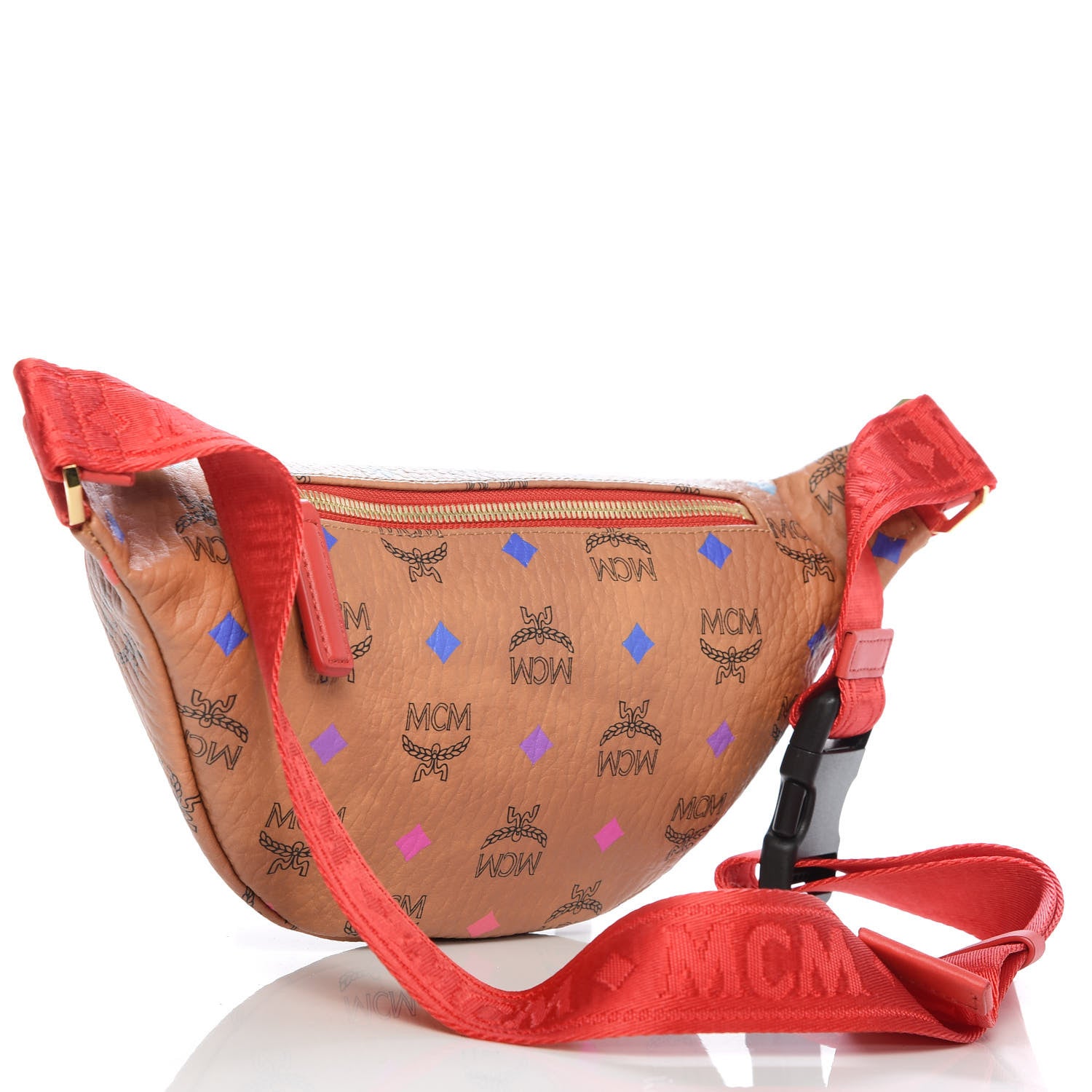 MCM Skyoptic Visetos Small Fursten Belt Bag Diamond Cognac 3 of 9