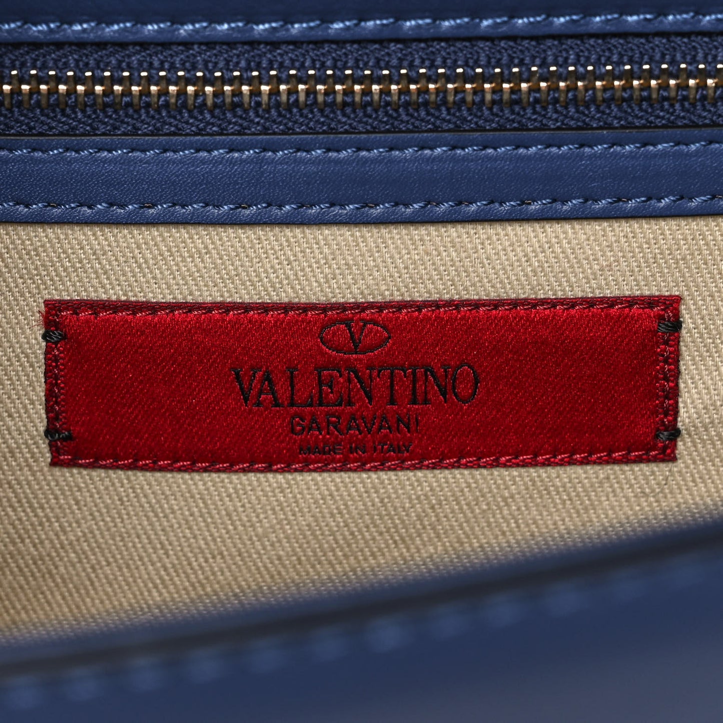 Vitello Medium Glam Lock Rockstud Flap Indigo