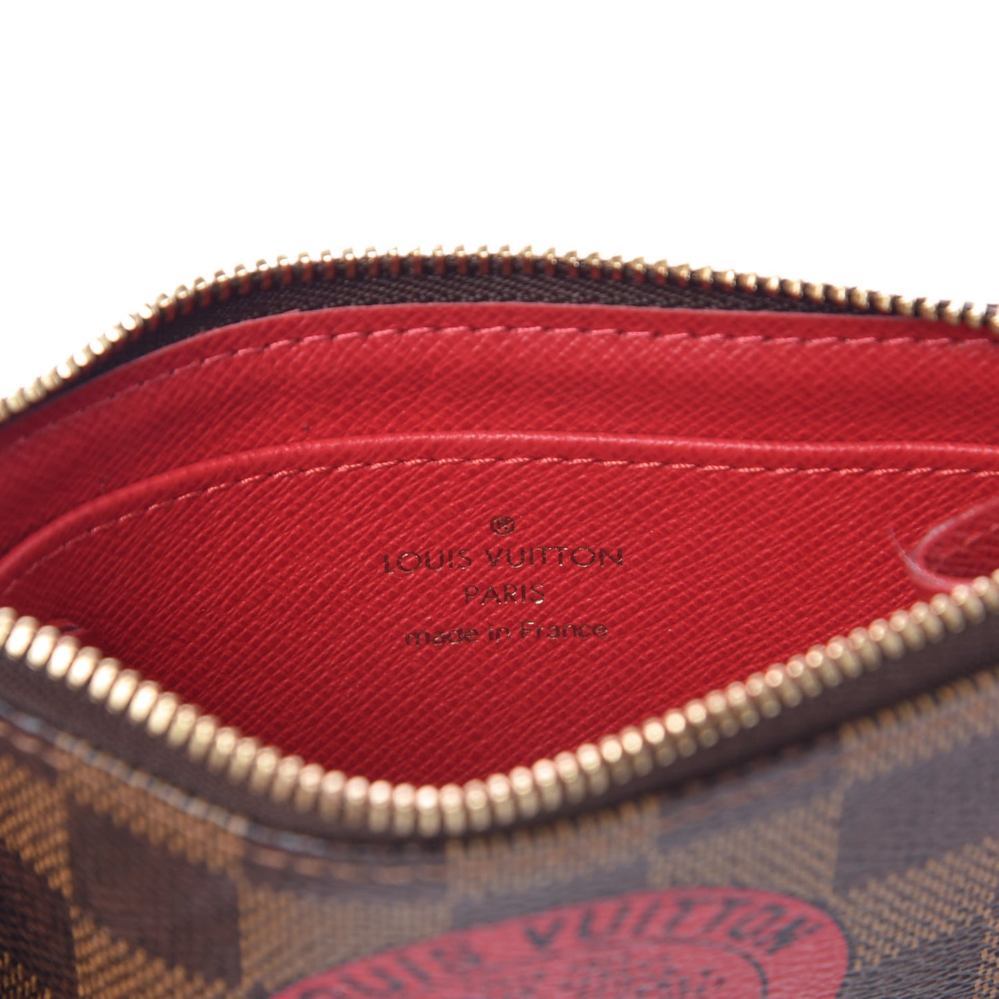 Damier Ebene Complice Trunks and Bags Key Pouch Red