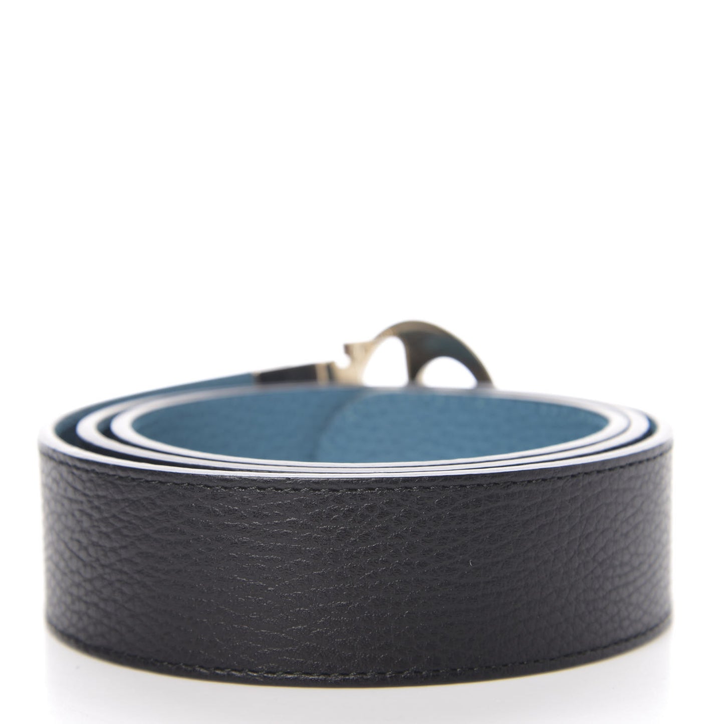 Dollar Calfskin 1973 Reversible Belt 100 40 Black Deep Cobalt