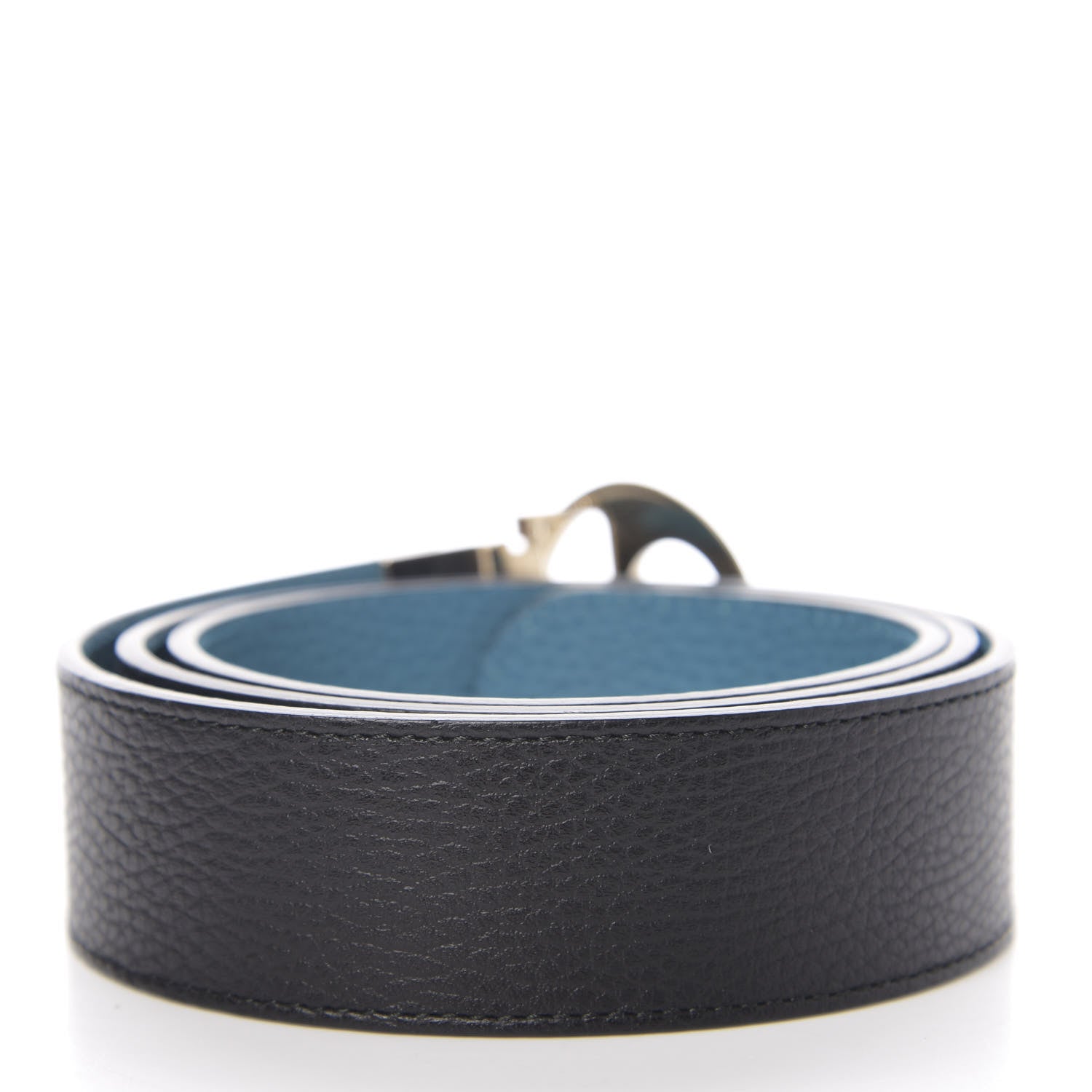 Gucci Dollar Calfskin 1973 Reversible Belt 100 40 Black Deep Cobalt 2 of 5