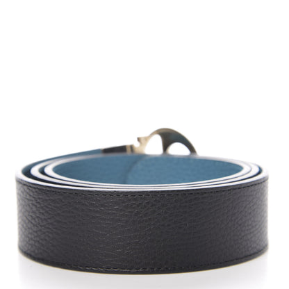 Gucci Dollar Calfskin 1973 Reversible Belt 100 40 Black Deep Cobalt 2 of 5