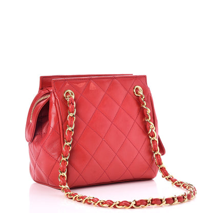 Chanel Lambskin Quilted Small Shoulder Bag Red 3 of 9