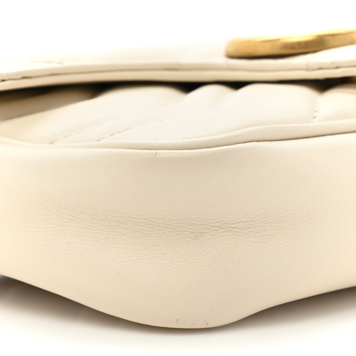 Gucci Calfskin Matelasse Super Mini GG Marmont Shoulder Bag White 9 of 18