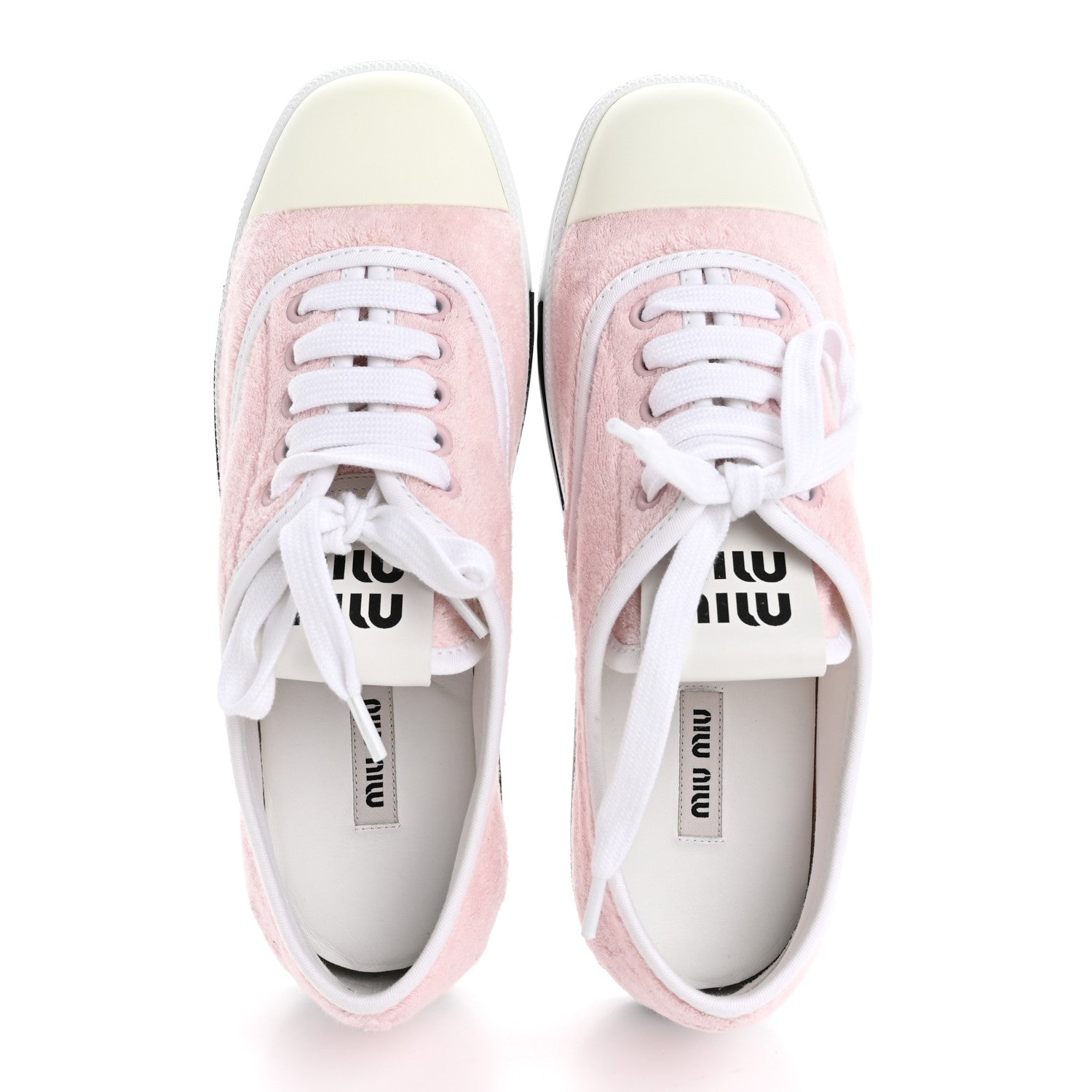 Miu Miu Terry Cloth Low Top Sneakers 37.5 Alabastro 2 of 10